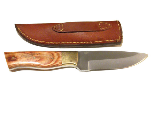 Drop Point Skinner Knife | Full Tang Stainless Steel Blade & Pakkawood Handle