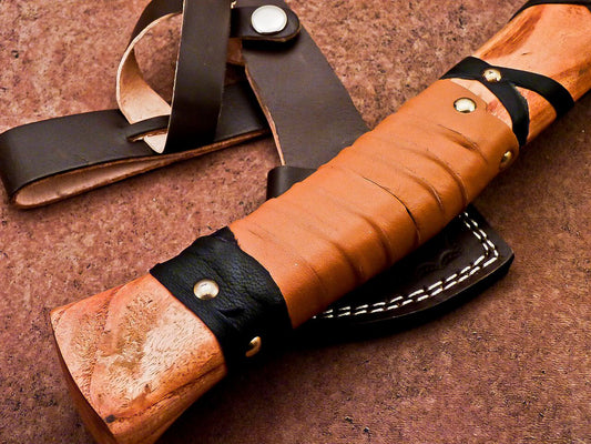 Handcrafted Carbon Steel Viking Axe – 16-Inch Bearded Camping Tomahawk