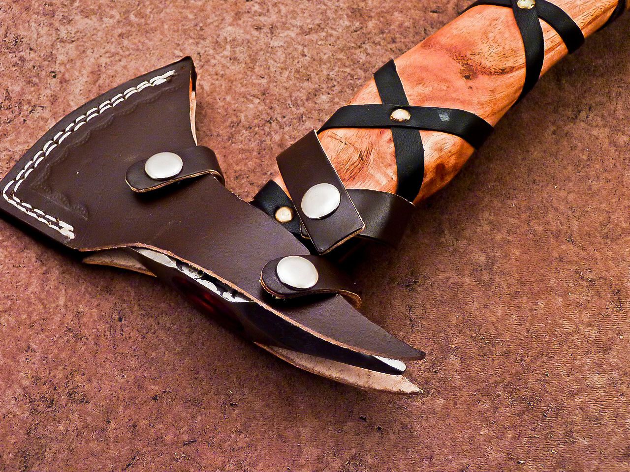 Handcrafted Carbon Steel Viking Axe – 16-Inch Bearded Camping Tomahawk