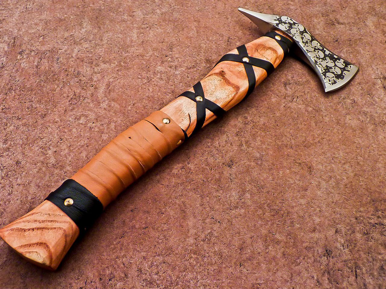 Handcrafted Carbon Steel Viking Axe – 16-Inch Bearded Camping Tomahawk