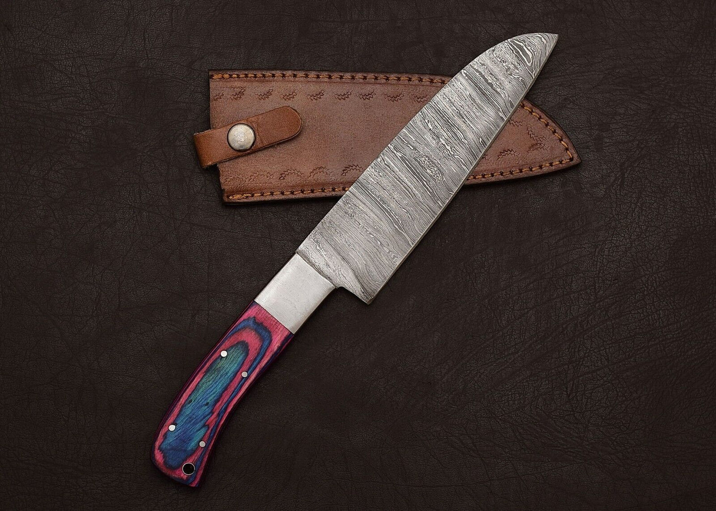 12" Chef Knife | Outdoor Hunting & Kitchen Knife with Pakka Wood Handle