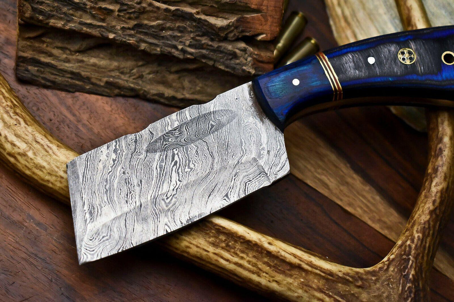 Custom Handmade Damascus Steel Chef Chopper Knife – 384 Layer Forged Blade
