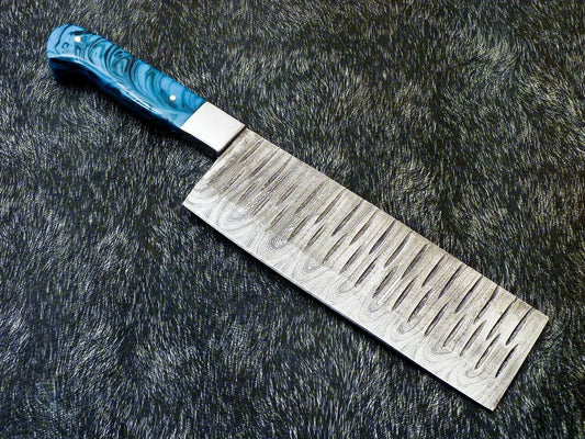 12" Professional Damascus Steel Chef Chopper Knife – Handmade Resin Handle