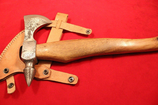 Hand Forged 1095 High Carbon Steel Viking Spiked Tomahawk Axe – 18" Handle