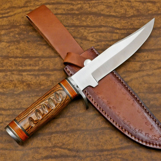 Explorer 12 Inch D2 Steel Hunting Bowie Camping Knife – Handmade Full Tang Survival Blade