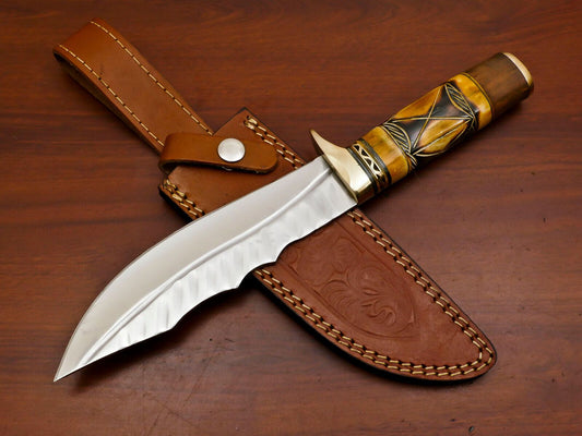 Hand Forged 12 Inch D2 Clip Point Fixed Blade Hunting Bowie Knife