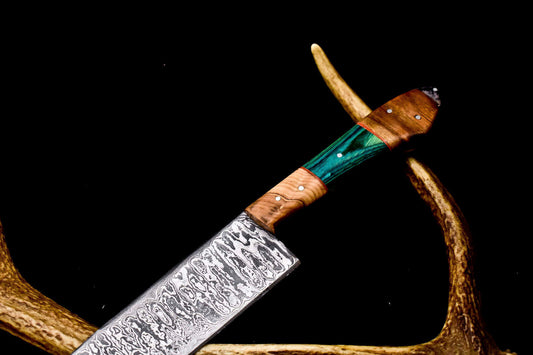 12.0" Handmade Damascus Steel Blade Kitchen Chef Full Tang