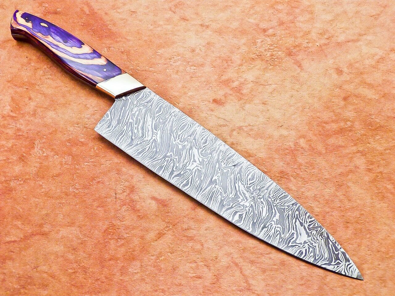 14" Professional Chef Kitchen Knife Damascus Blade "HARD WOOD"