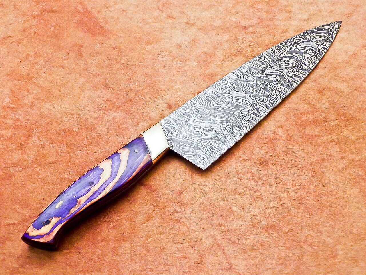 14" Professional Chef Kitchen Knife Damascus Blade "HARD WOOD"