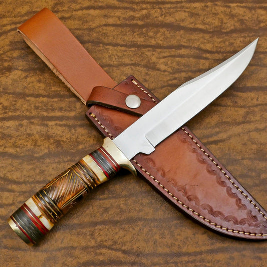 Custom Hand Forged 12 Inch D2 Steel Blade Hunting Bowie Camping Knife