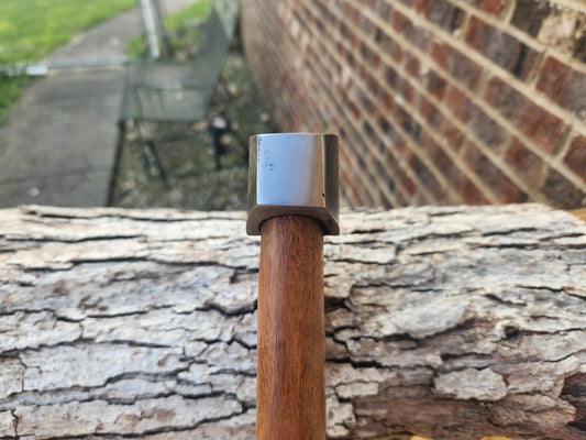 Handmade Carbon Steel Viking Axe with Wooden Handle and Leather Sheath