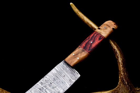 12" Handmade Damascus Steel Kitchen Chef Knife – Full Tang, Hand Forged