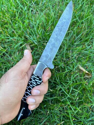 Custom Handmade Damascus Steel Chef & Fillet Knife – Kitchen & Hunting Knife with Resin Handle