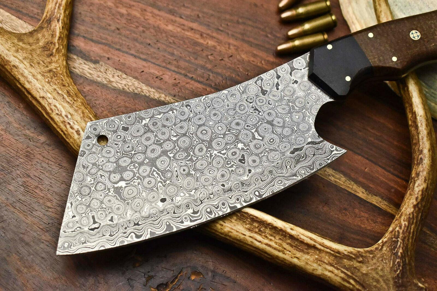 Custom Hand Made Damascus Chef Chopper Knife – Full Tang, 384-Layer Steel