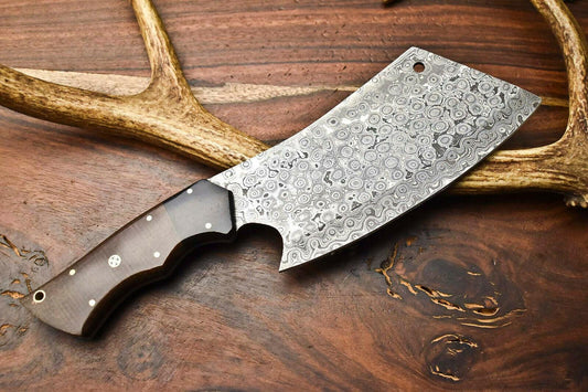Custom Hand Made Damascus Chef Chopper Knife – Full Tang, 384-Layer Steel