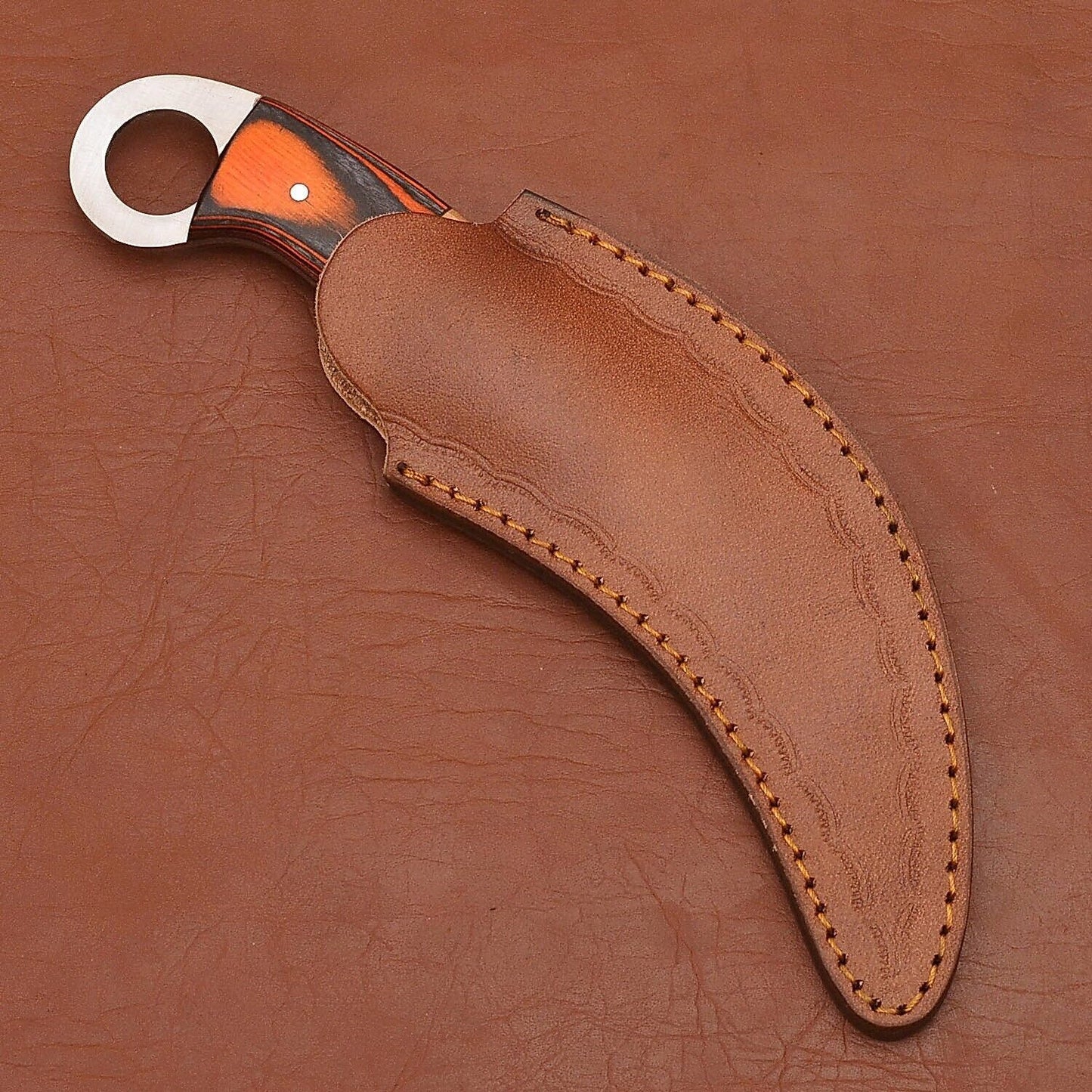 Damascus Karambit Handmade Damascus Steel Karambit Knife with Wood Handle