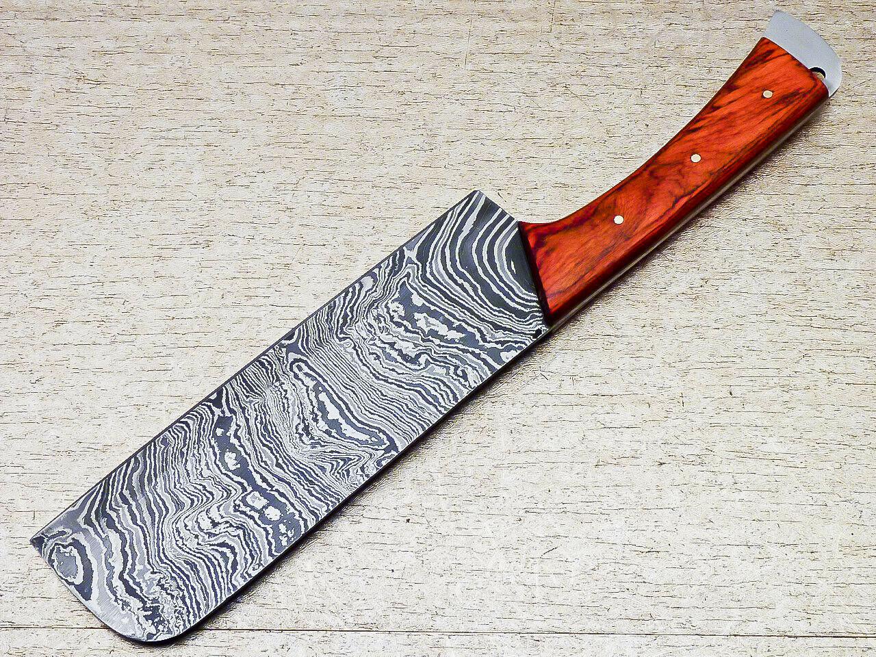 Custom Hand Forged 12" Damascus Steel Chopper Knife – Hard Wood Handle, 512-Layer Blade