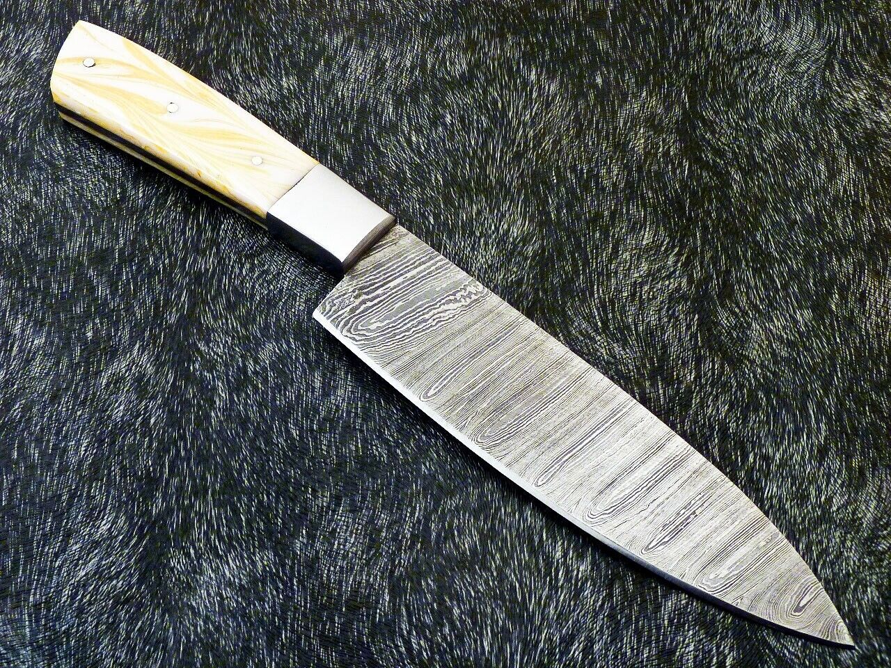 12" Custom Hand Forged Damascus Steel Chef Knife – Handmade Kitchen Knife with Resin Handle