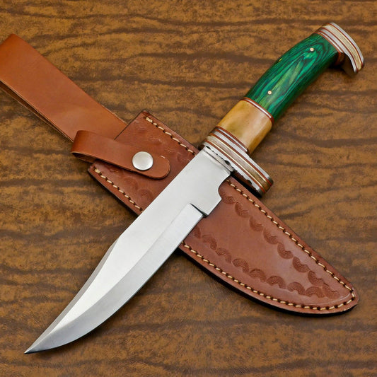 Custom Crafted D2 Steel Blade Bowie Knife | Hunting, Camping & Survival Gear