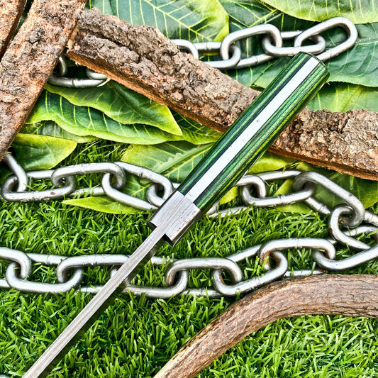 12” Custom Handmade Damascus Steel Full Tang Chef Knife – Hardwood Handle