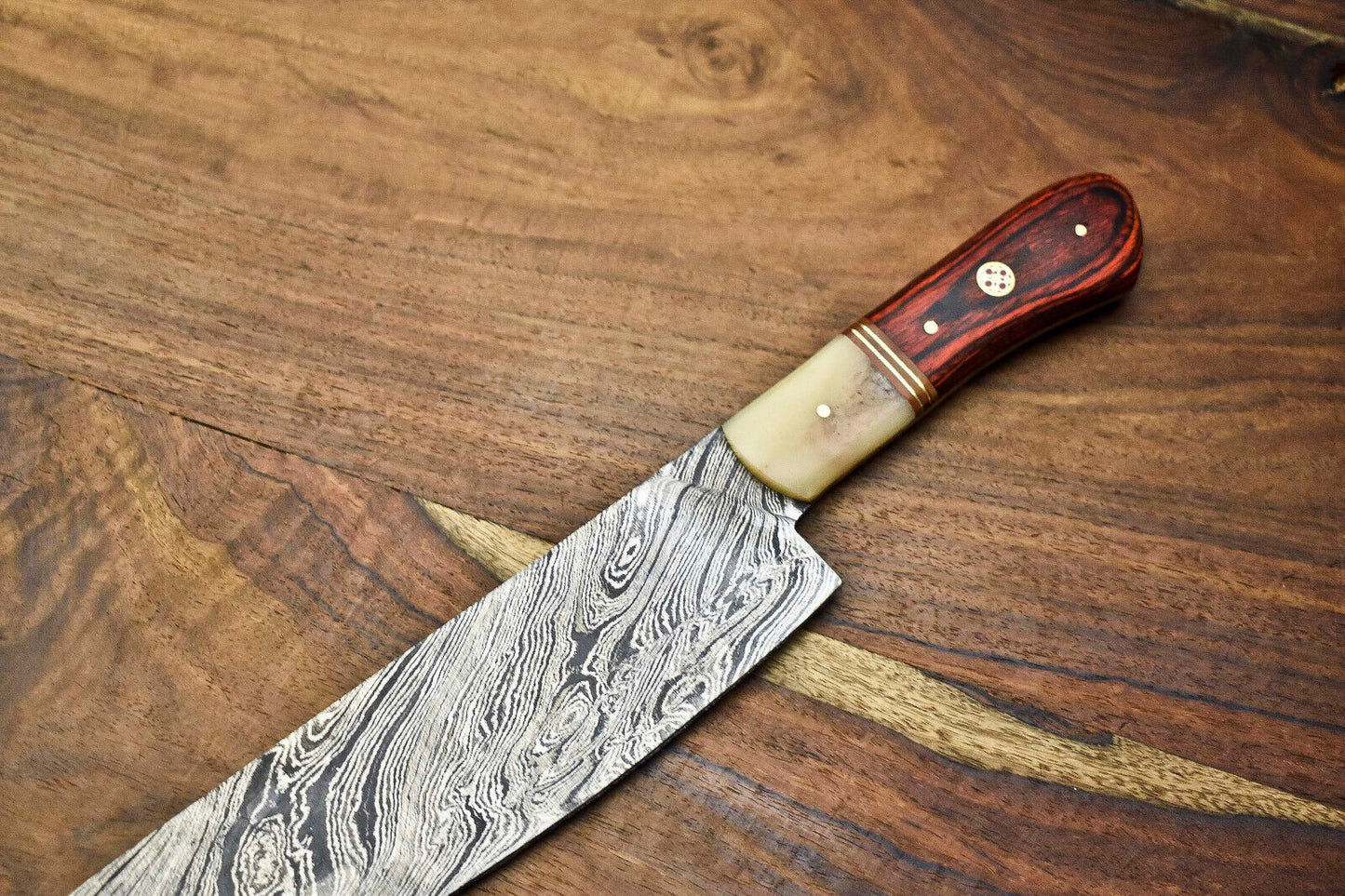 Custom Handmade Damascus Steel Blade Chef Knife Full Tang Chopper Knife