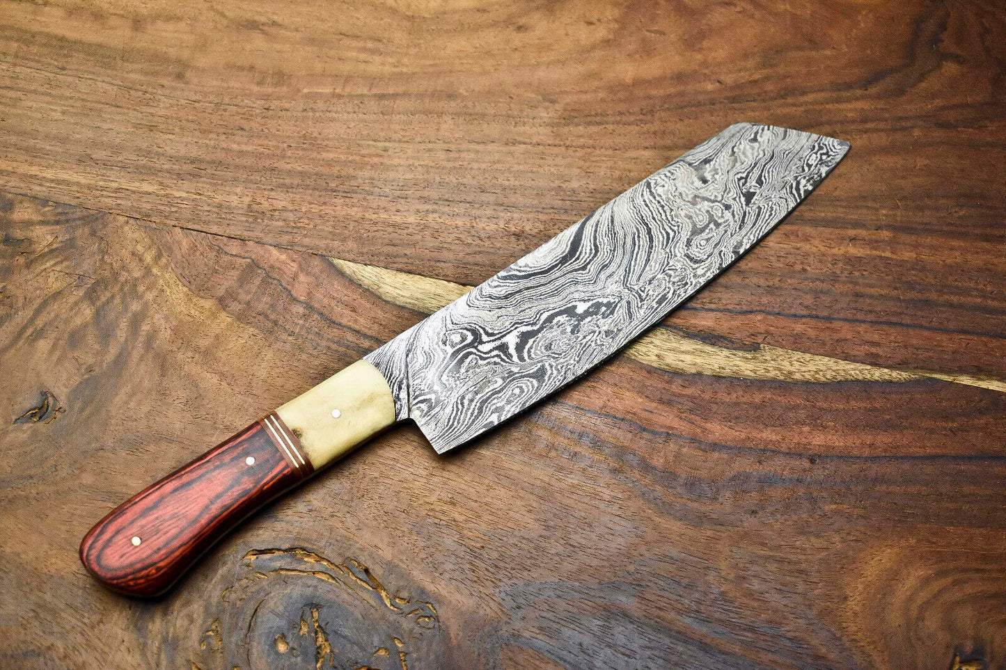 Custom Handmade Damascus Steel Blade Chef Knife Full Tang Chopper Knife
