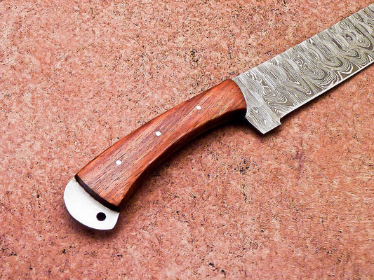 12" Handmade Damascus Steel Chef Knife – Professional Kitchen Knife with Wood Handle