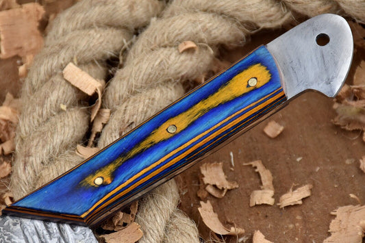 Custom Handmade Forged Damascus Steel Kitchen Chef Cleaver Knife with Leather Sheath