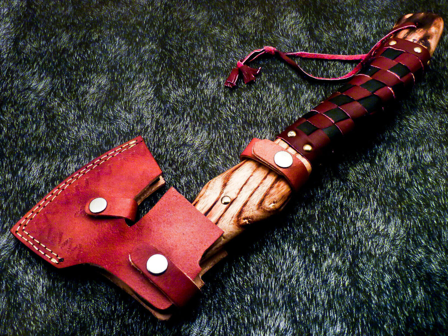Hand Forged Viking Warrior Berserker Axe – Norse Bearded Hatchet with Leather Sheath