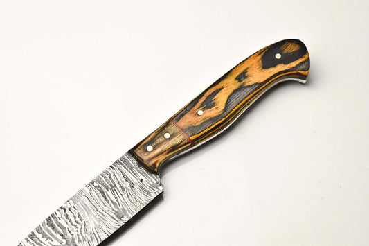 Handmade Damascus Blade Chef Knife – Full Tang, Sharp & Durable