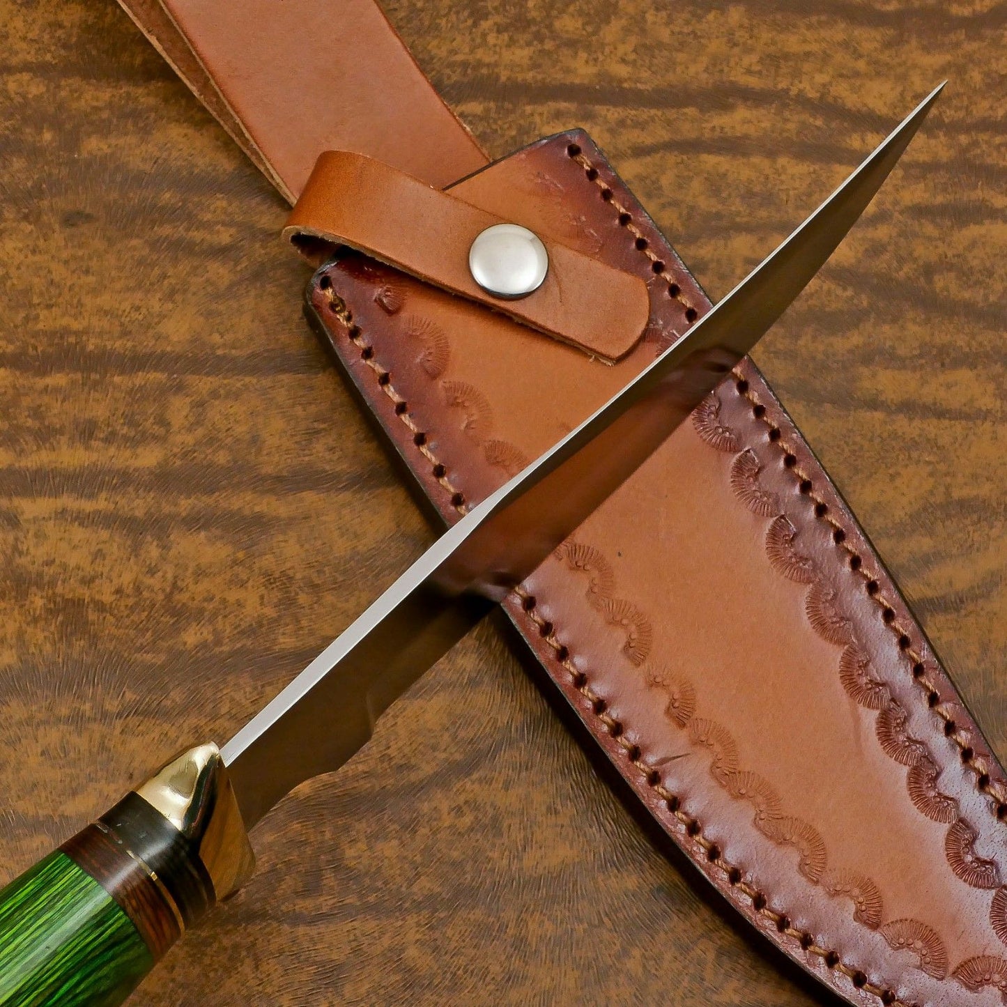 Handmade D2 Steel Bowie Knife | Hunting & Camping Full Tang Fixed Blade