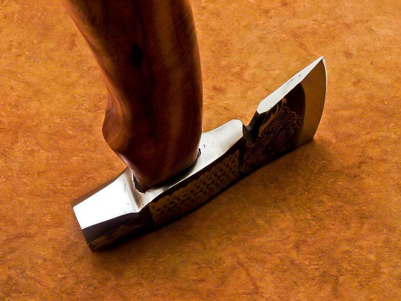 Custom Hand Forged Viking Bearded Steel Camping Hatchet Tomahawk Axe 18 Inch Natural Wood Handle