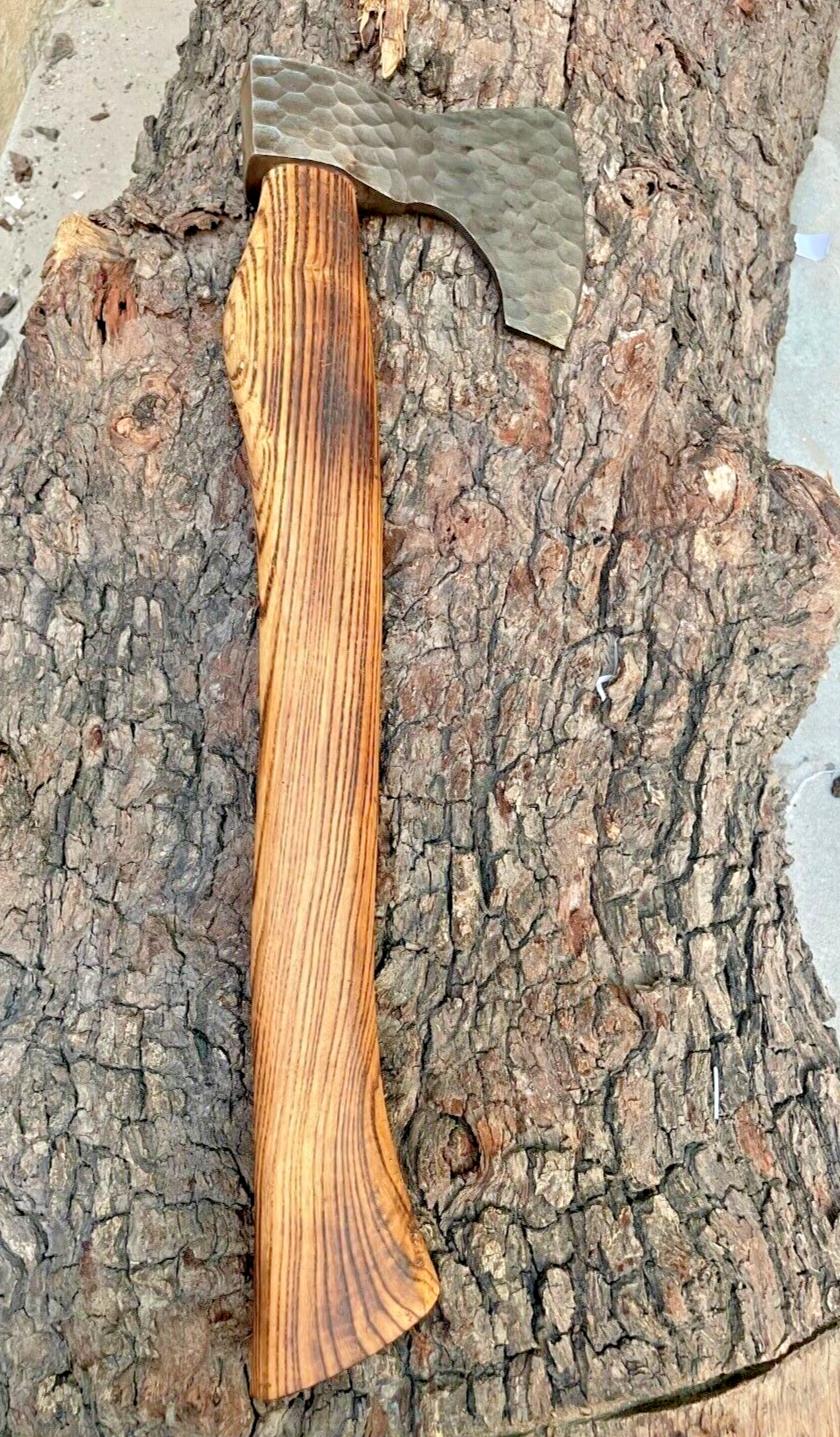 Custom Forged Viking Bushcraft Camping Axe High Carbon Steel with Leather Cover