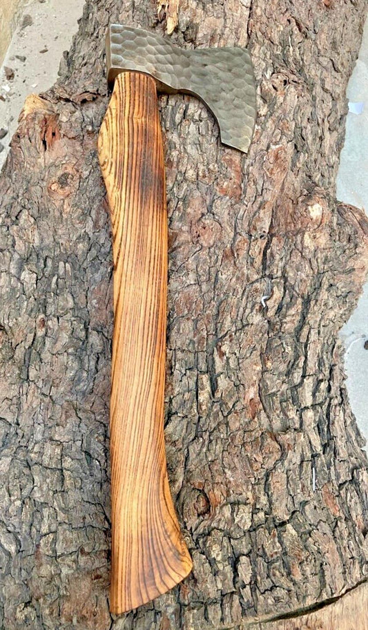 Custom Forged Viking Bushcraft Camping Axe High Carbon Steel with Leather Cover