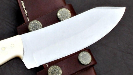 8" Handmade Full Tang D2 Steel Skinner Knife | Hunting EDC with Sheath