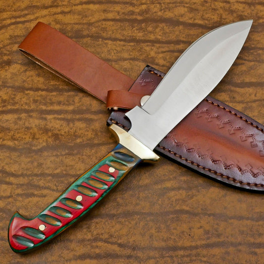 Handmade D2 Steel Full Tang Bowie Knife – 12-Inch Hunting & Outdoor Blade