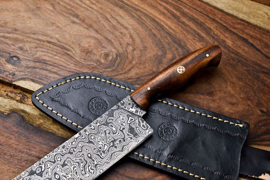 13.0" Handmade Damascus Steel Blade Kitchen Chef Full Tang Knive