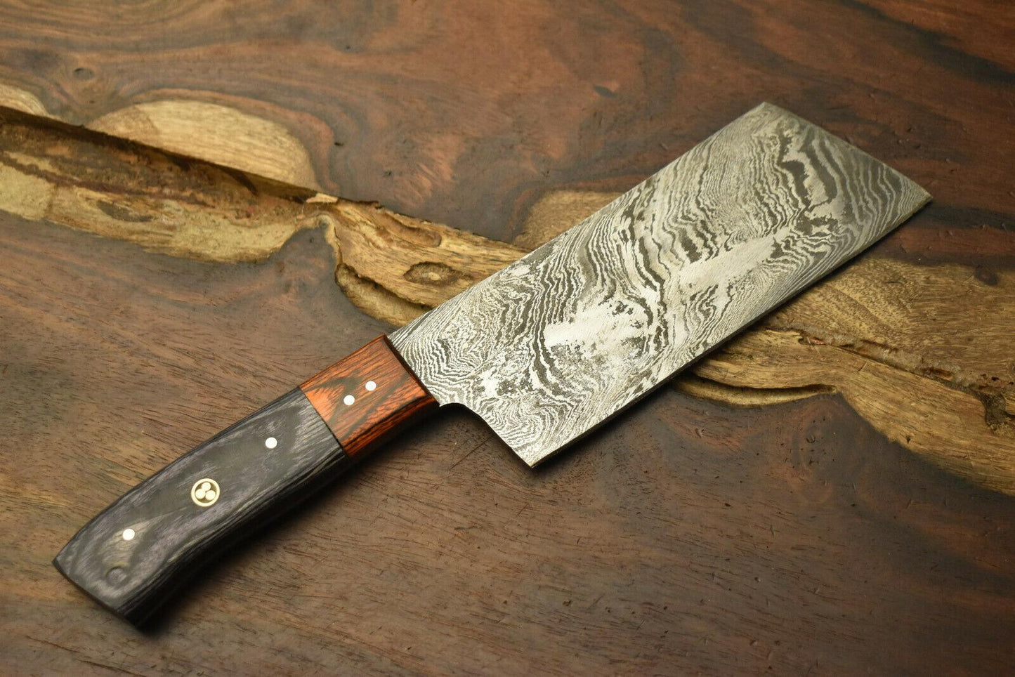 Handmade Damascus Steel Chef Chopper Kitchen Knife – Full Tang Custom Blade