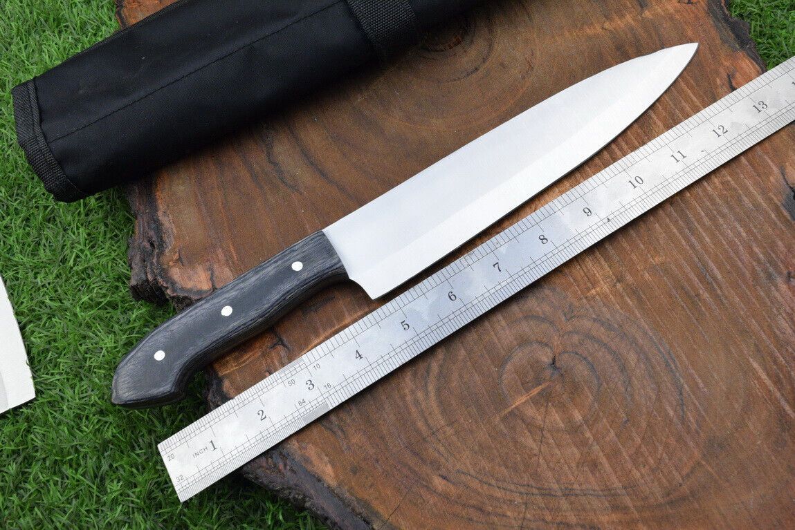 4 PCS Handmade J2 Steel Chef Knife Set with Roll Bag – Kitchen Use