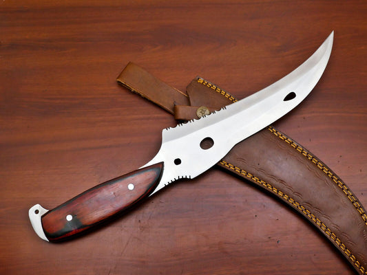 Sentinel 12-Inch D2 Steel Full Tang Bowie Hunting Knife with Premium Wood Handle