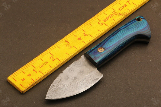 Heritage Forge TwistEdge 7 Inch Damascus Skinner Knife with Wood Handle