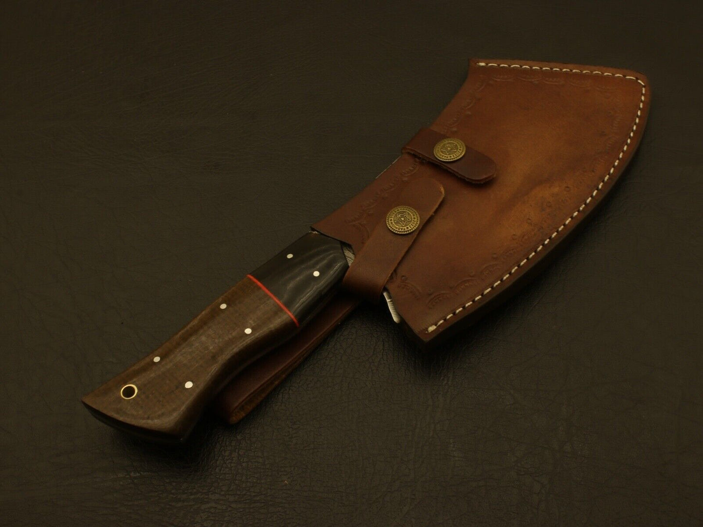 Handmade Damascus Blade Kitchen Full Tang Chef Chopper Knife with Sheath