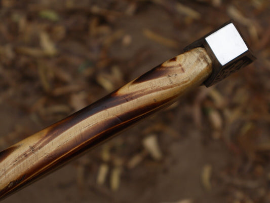 Hand Forged 18 Inch Viking Axe Carbon Steel Blade with Ash Wood Handle and Leather Sheath