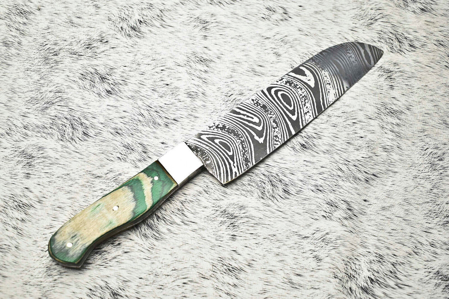 12.0" Handmade Damascus Blade Kitchen Full Tang Chef Knife – 384 Layers, High Carbon Steel