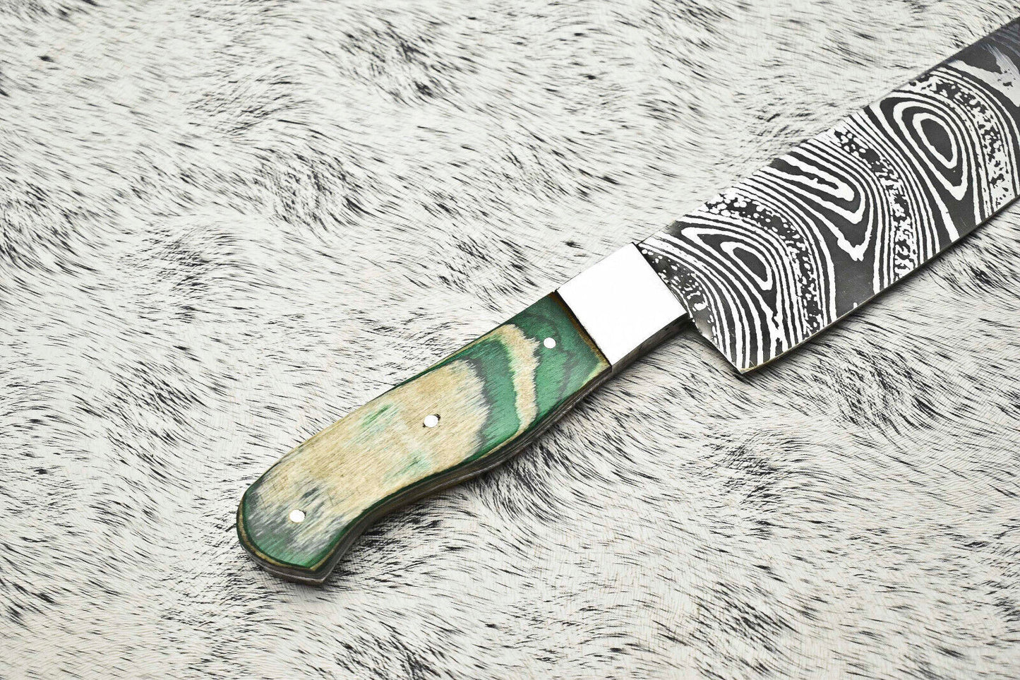 12.0" Handmade Damascus Blade Kitchen Full Tang Chef Knife – 384 Layers, High Carbon Steel