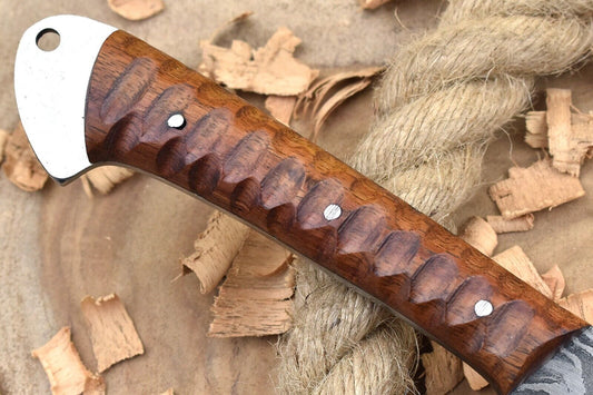 Custom Handmade Forged Damascus Steel Kitchen Chef Knife – Natural Rose Wood Handle