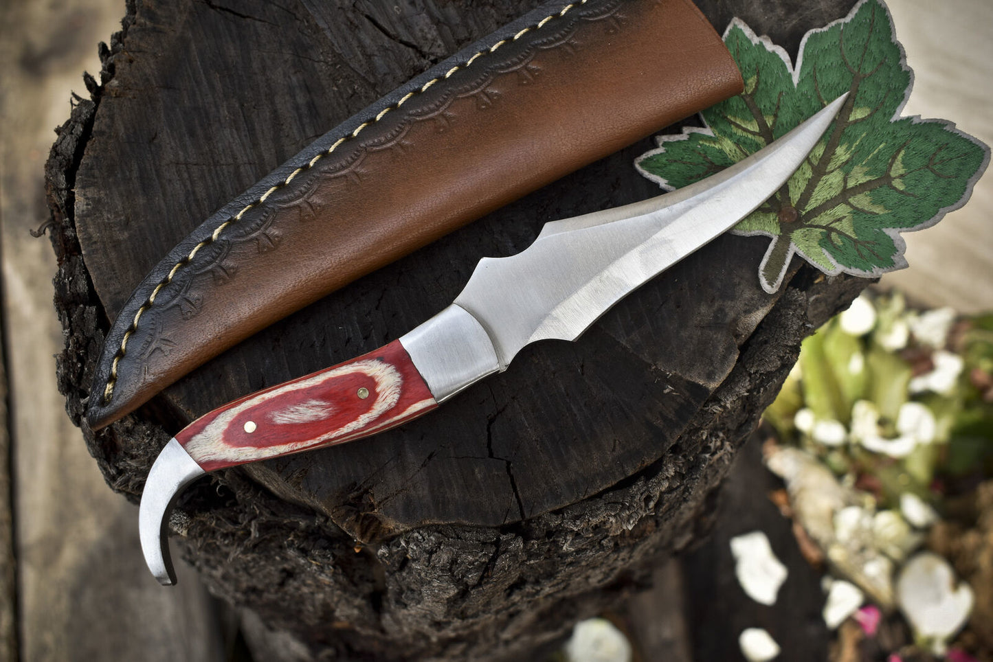 Steel Skinner Knife | Hardwood Handle & Steel Bolster | Hiking Knife