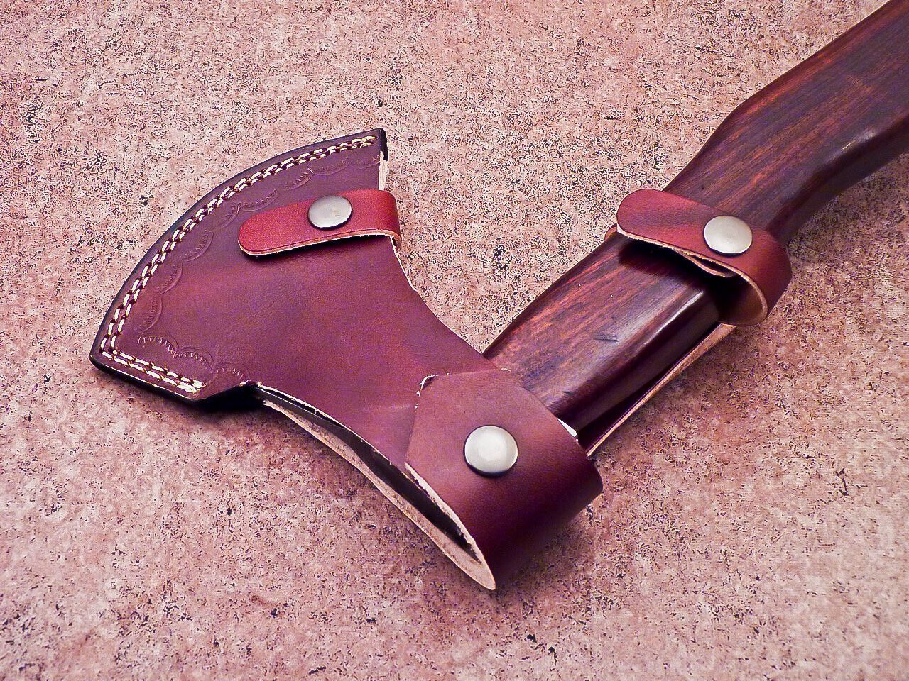 Hand Forged Damascus Steel Axe with Natural Wood Handle | Custom 16 Inch Handmade Axe