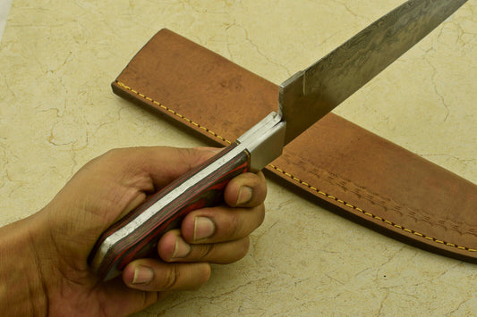 DAMASCUS STEEL CHEF KITCHEN KNIFE WITH WOOD HANDLE
