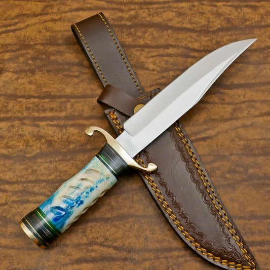 Custom Handmade 12 Inch D2 Steel Blade Hunting Bowie Outdoor Knife – Full Tang Survival Blade